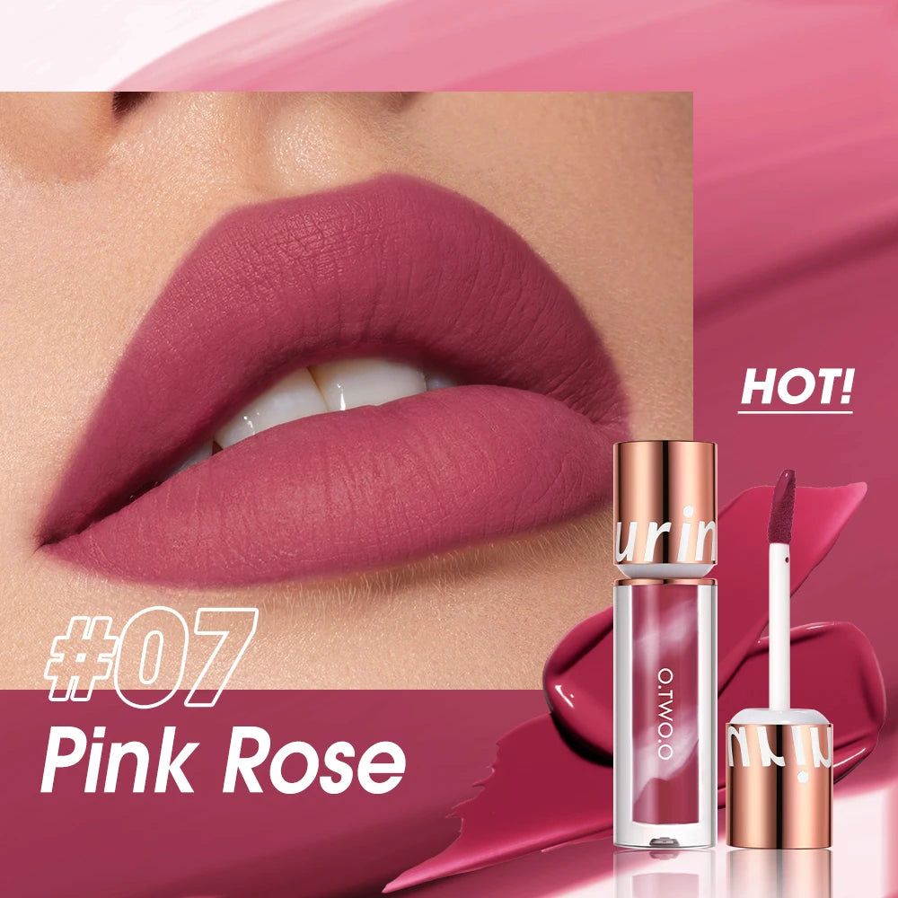 Wholesale O.TWO.O Newest Lipstick Waterproof Makeup Lip gloss Rose Rouge Silk Liptint Matte Sexy Red Lip Stain Liquid Lipgloss - Seprincess