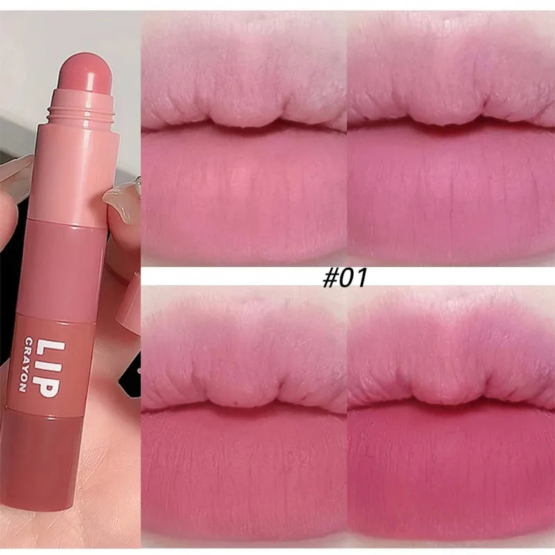 4 Colors 2 in 1 Matte Nude Pink Lipstick Pen Set Matte Velvet Lip Liner Pencil Waterproof Long Lasting Natural Lip Tint Cosmetic - Seprincess