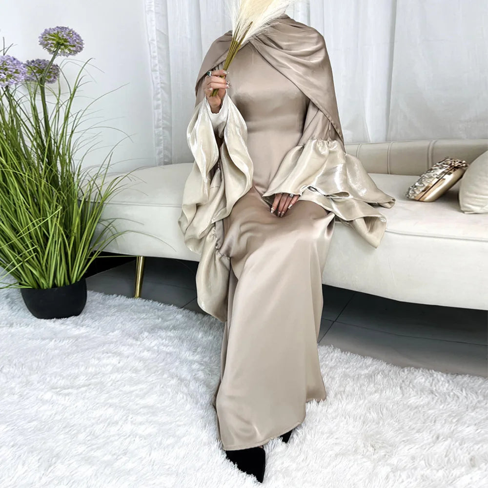 Shiny Butterfly Sleeve Abaya Muslim Party Long Dress Summer Abayas for Women Dubai Luxury Turkey Islam Clothes Kaftan Robe 2024 - Seprincess