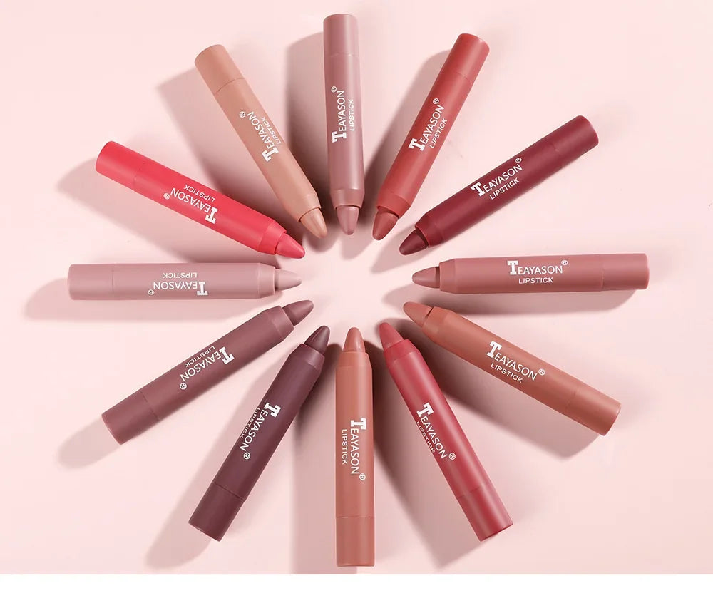 Nude Series Velvet Matte Lipstick Pencil Waterproof Long Lasting Red Lip Stick Non-Stick Cup Makeup Lip Tint Pen Cosmetic Makeup - Seprincess