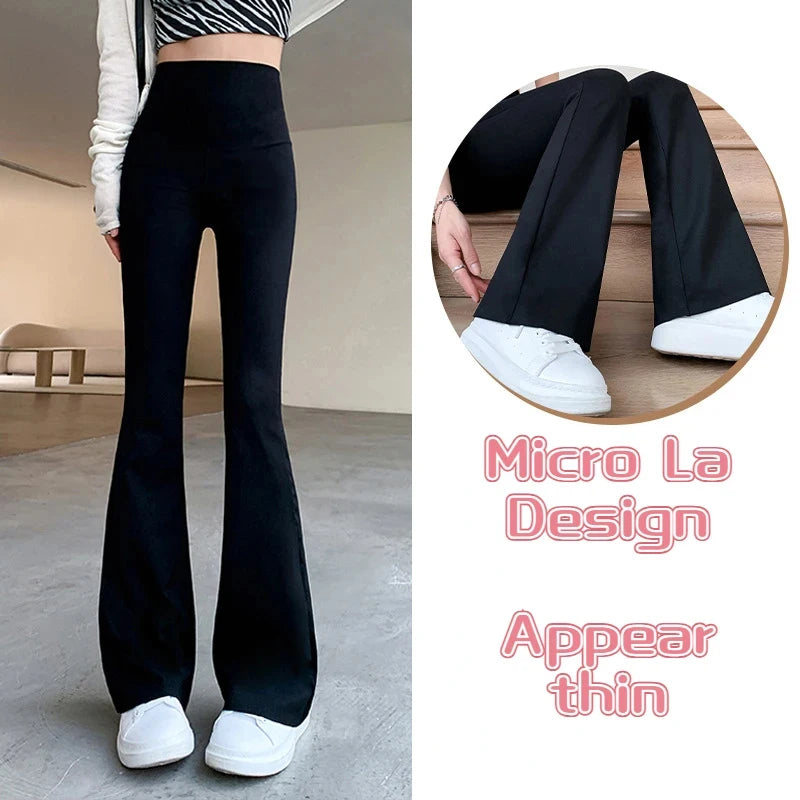 Women Flare Pants Slim High Waist Solid Sexy Shark Flare Pants Fashion Casual Streetwear Elastic Butt Lift Skinny Leggings