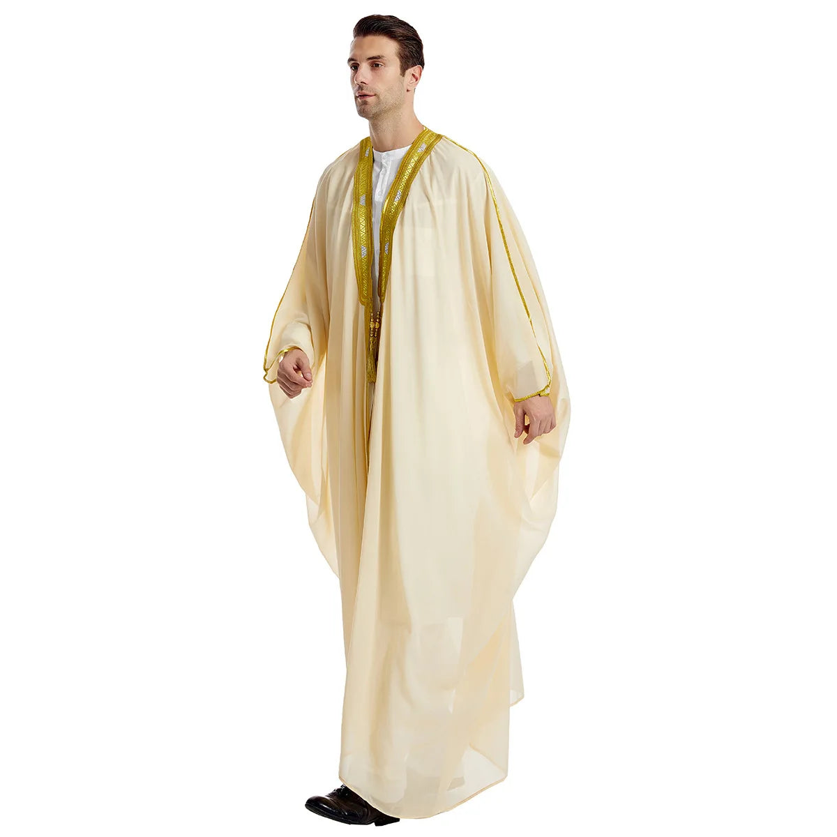 Eid Muslim Men Jubba Thobe Mens Cardigan Abaya Long Dress Islamic Ramadan Kimono Long Robe Saudi Arabic Musulman Caftan Dubai - Seprincess