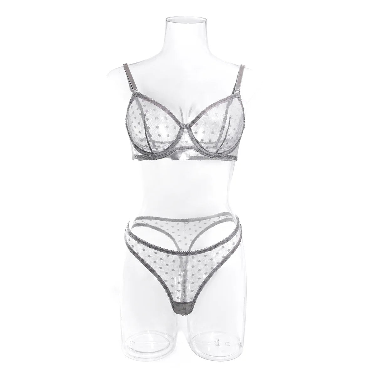 Bra set Dot thin mesh see through tight fitting promotions 99% sales sexy lingеrie set Women sets sexy bras sexy female intimate