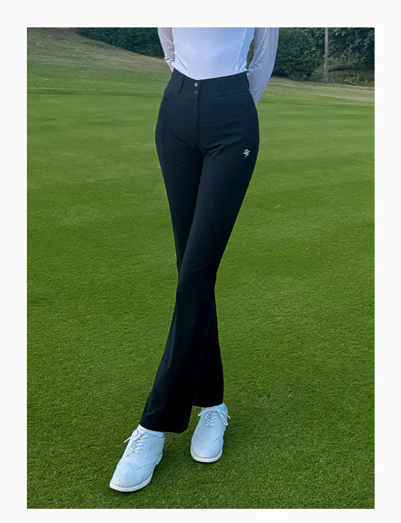 2024 SG New Golf Pants Women's Spring and Summer High Waist Thin Flared Trousers Sports Split Slim Quick-drying Straight Pants