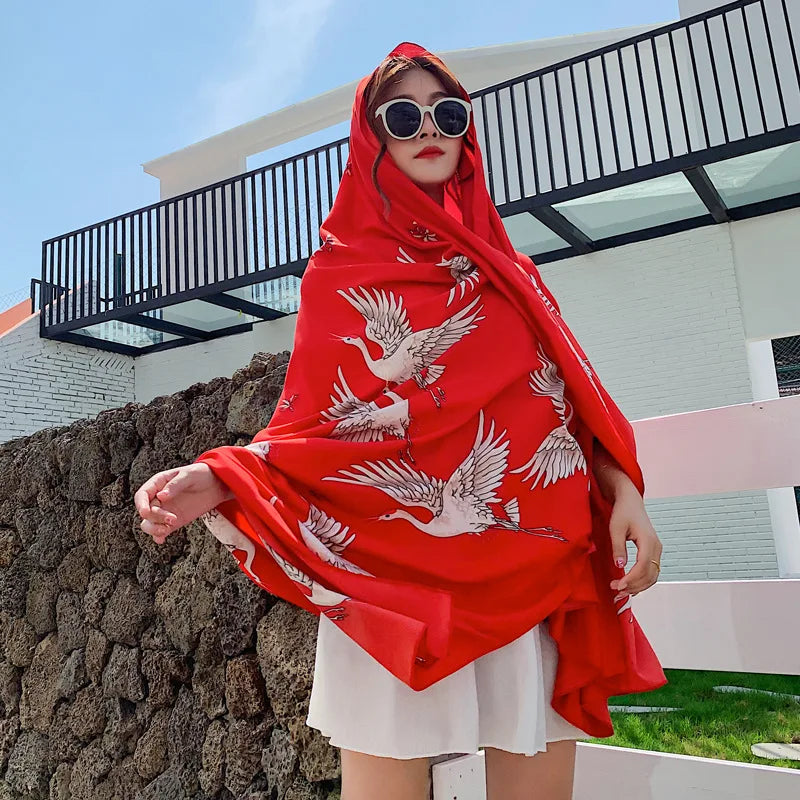 140x180cm Celebrity With The Same Cover-Ups Women Large Beach Dress Bikini Bathing Swimwear Sunburn Protection Sarong Wrap Scarf - Seprincess