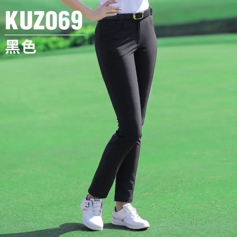 PGM Women Golf Pant Summer Spring Golf/Tennis Pants High Elastic Ladies Trouser Breathable Slim Quick Dry Pants XS-XL KUZ069