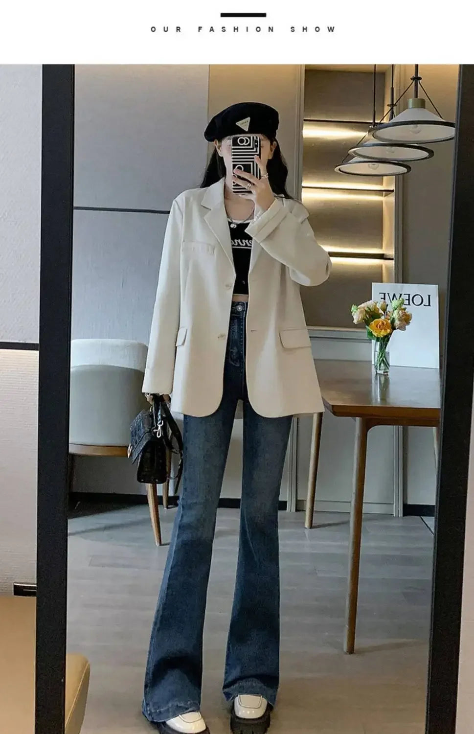 Vintage High-waisted Slimming Jeans Women's Autumn Winter New Style Versatile Long Pants Flattering Slim Fit Smooth Silhouette