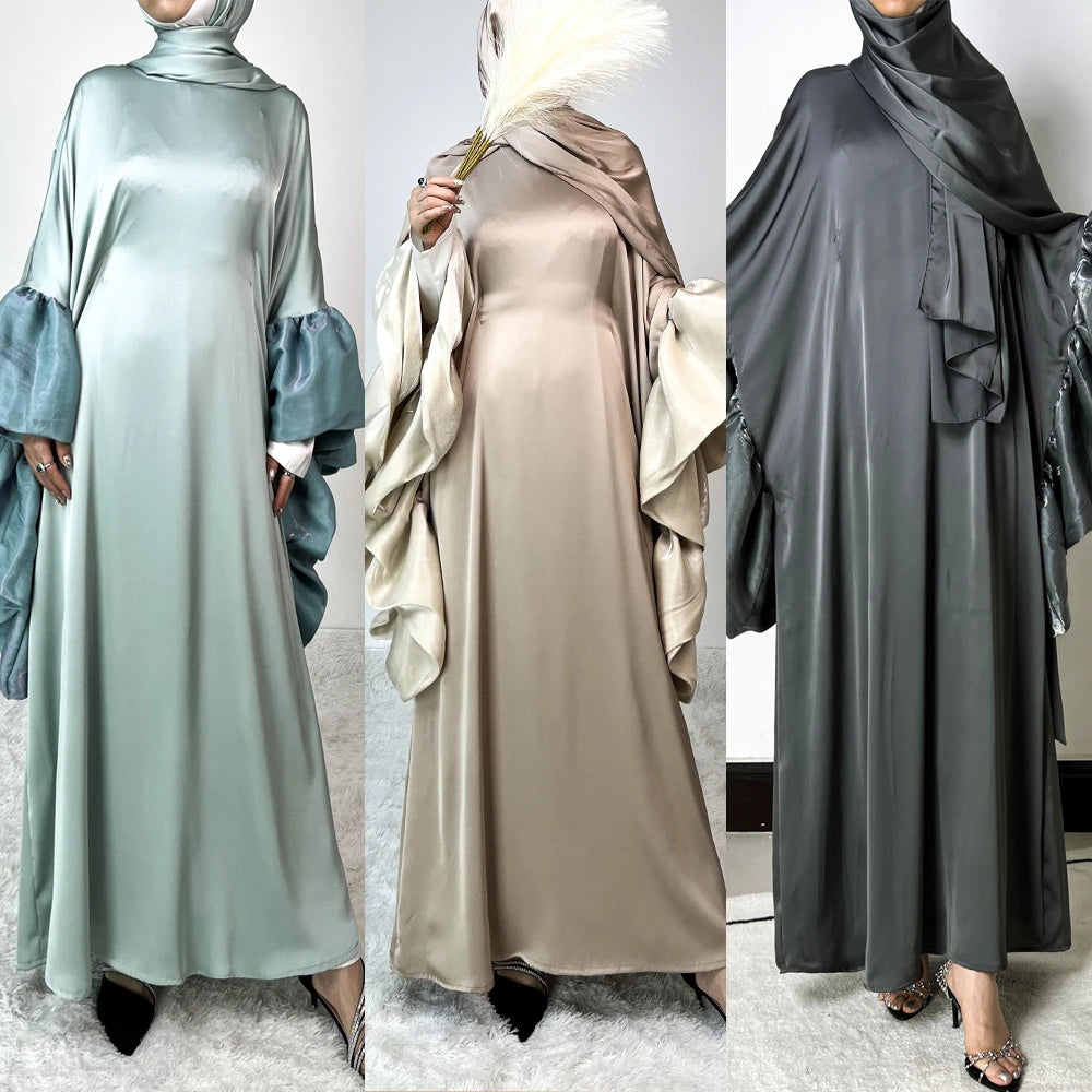 Shiny Butterfly Sleeve Abaya Muslim Party Long Dress Summer Abayas for Women Dubai Luxury Turkey Islam Clothes Kaftan Robe 2024 - Seprincess