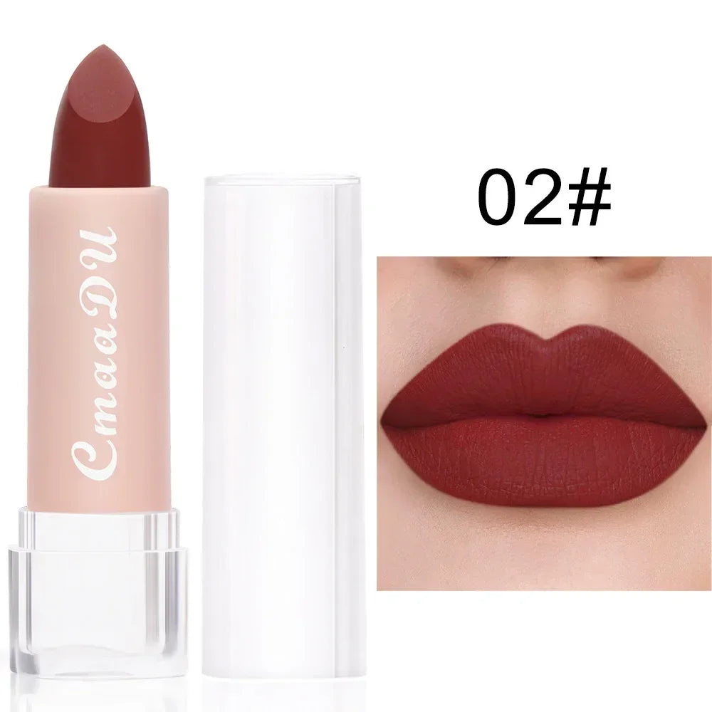 CmaaDu 15Color Pro 24HR Weightless Colour Matte Nude Velvet Liquid Rich Matte Finish Lipstick Lipgloss Waterproof Lip Makeup