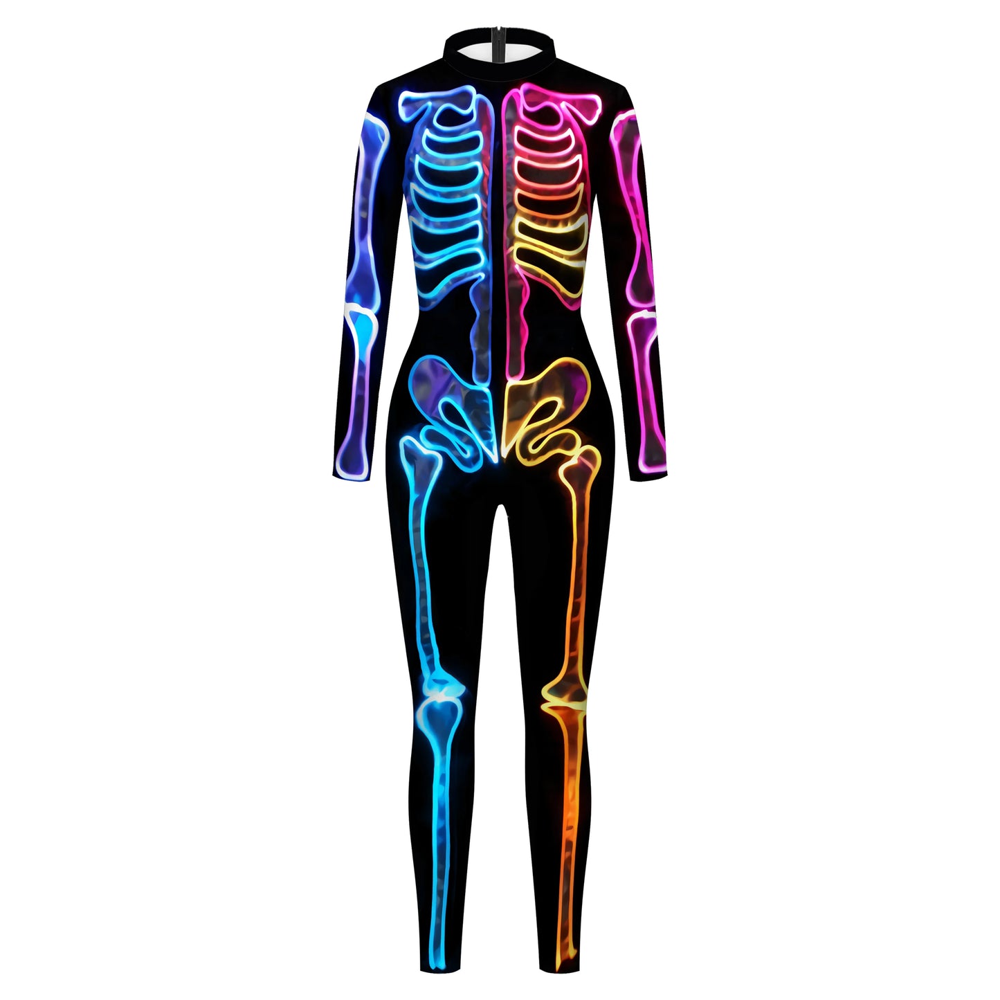 Skeleton 3D Printed Zombies Cosplay Costume Zentai Jumpsuit Matching Outfit Halloween Carnival Party Clothing Adult Children Set - Seprincess