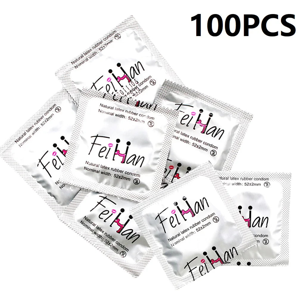 Smooth Natural Latex Condom Ultra Thin Condoms Sex Tools Penis Sleeve for Men Contraception Sex Product Condones 100/50/30/10Pcs - Seprincess