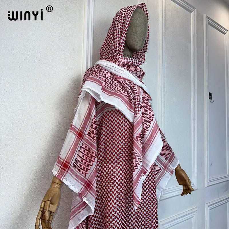 WINYI classic dresses with scarf 2 piece set Kaftan party dresses loose fashion Streetwear luxury abaya muslim woman dubai عبايا - Seprincess