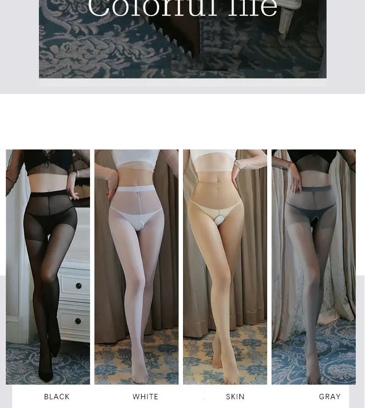 Sexy Lingerie Woman Socks Flight Attendant Grey Stockings Open Crotch Socks Thin Style Tearable Fun Stockings For Women Tights