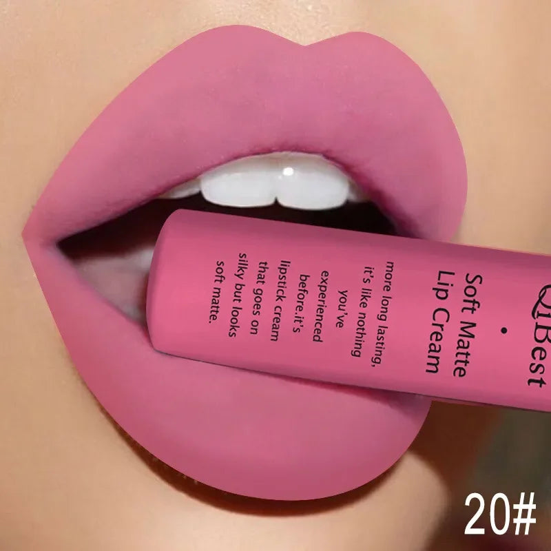 New Velvet Matte Lip Gloss Sexy Dark Red Moisturizing Liquid Lipstick Waterproof Long Lasting Non-stick Cup Lips Pigments Makeup