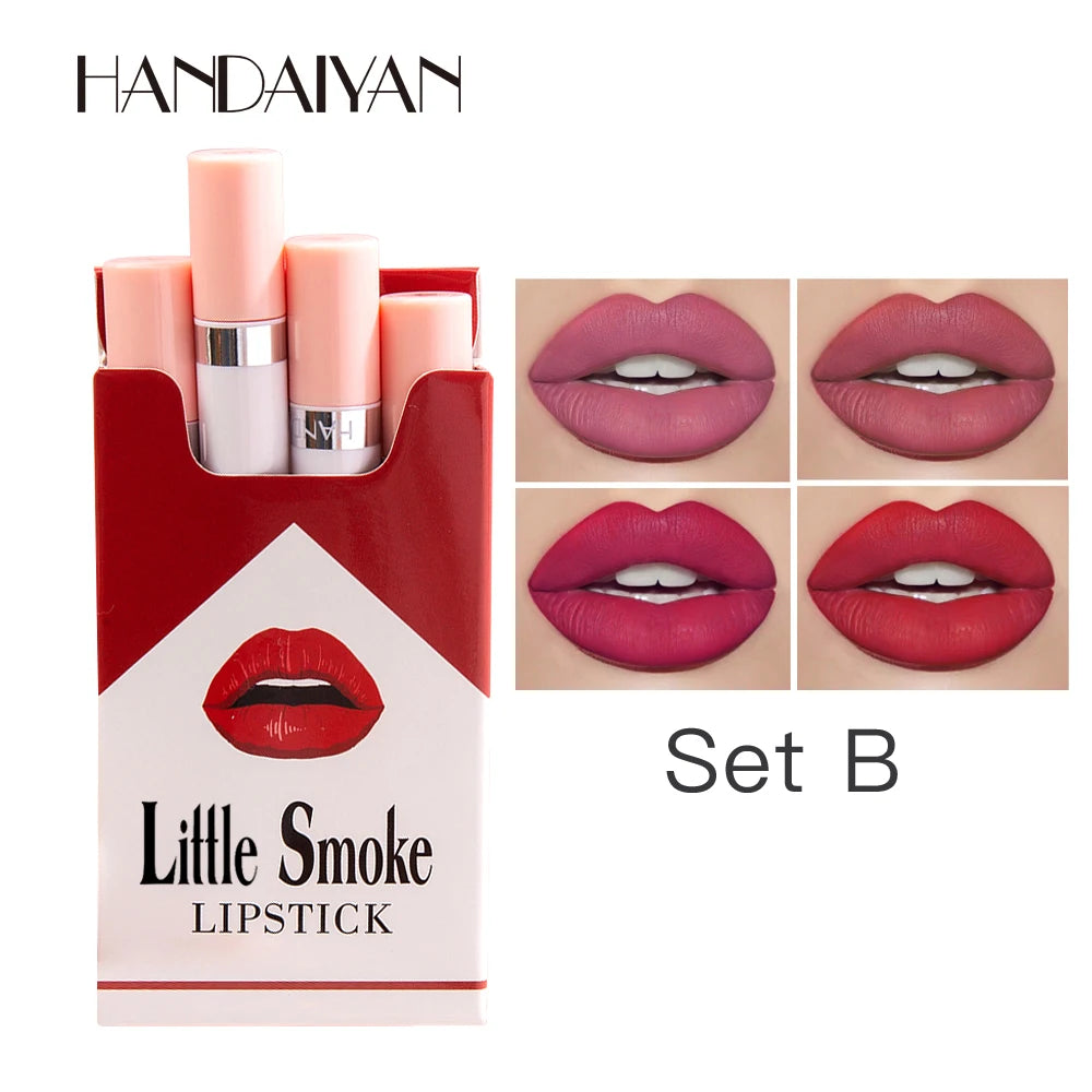 Handaiyan matte lipstick 4pcs/set velvet small cigarette lipstick set that is not easy to fade - Seprincess