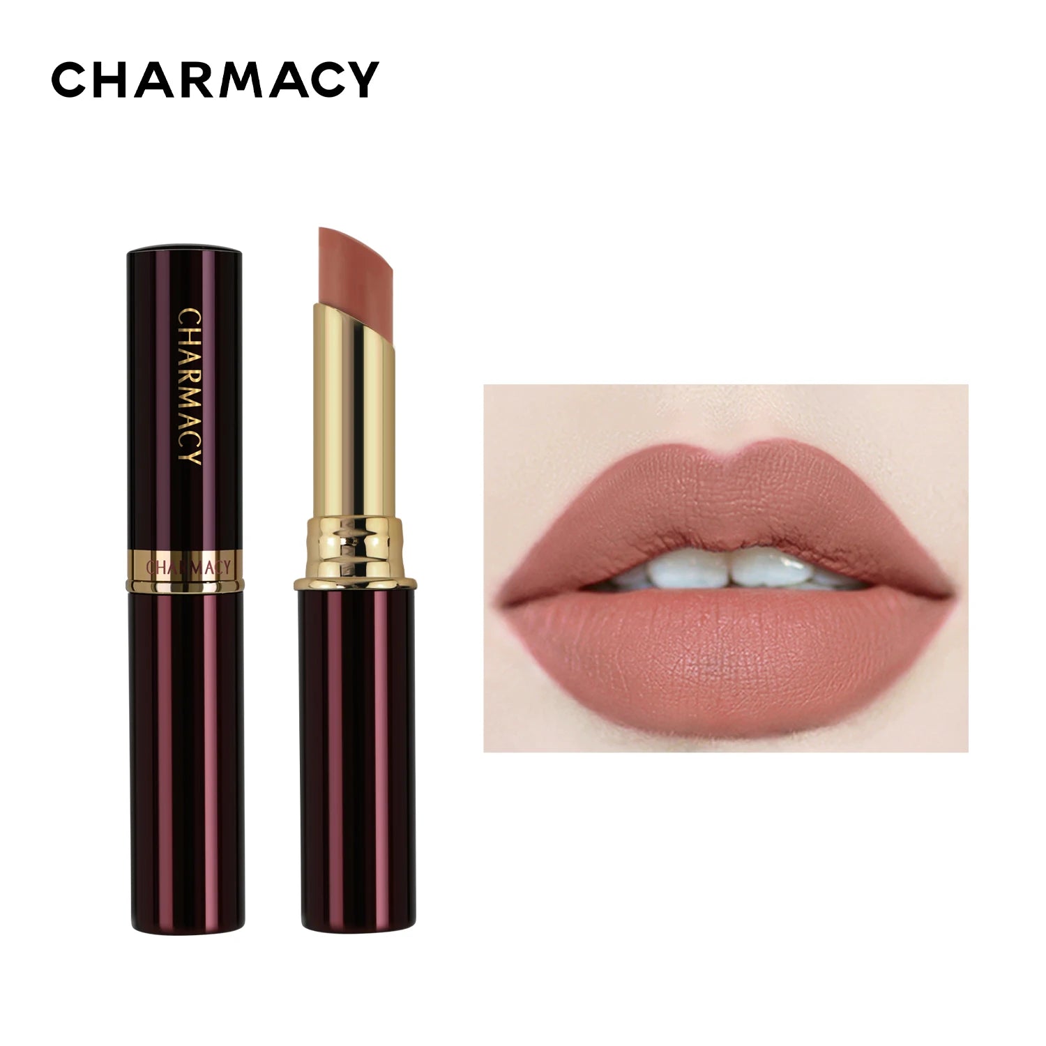 CHARMACY Long Lasting Waterproof Matte Nude Lipstick Luxury Korean Velvet Easy to Wear Lip Stick for Women Makeup Cosmetic - Seprincess