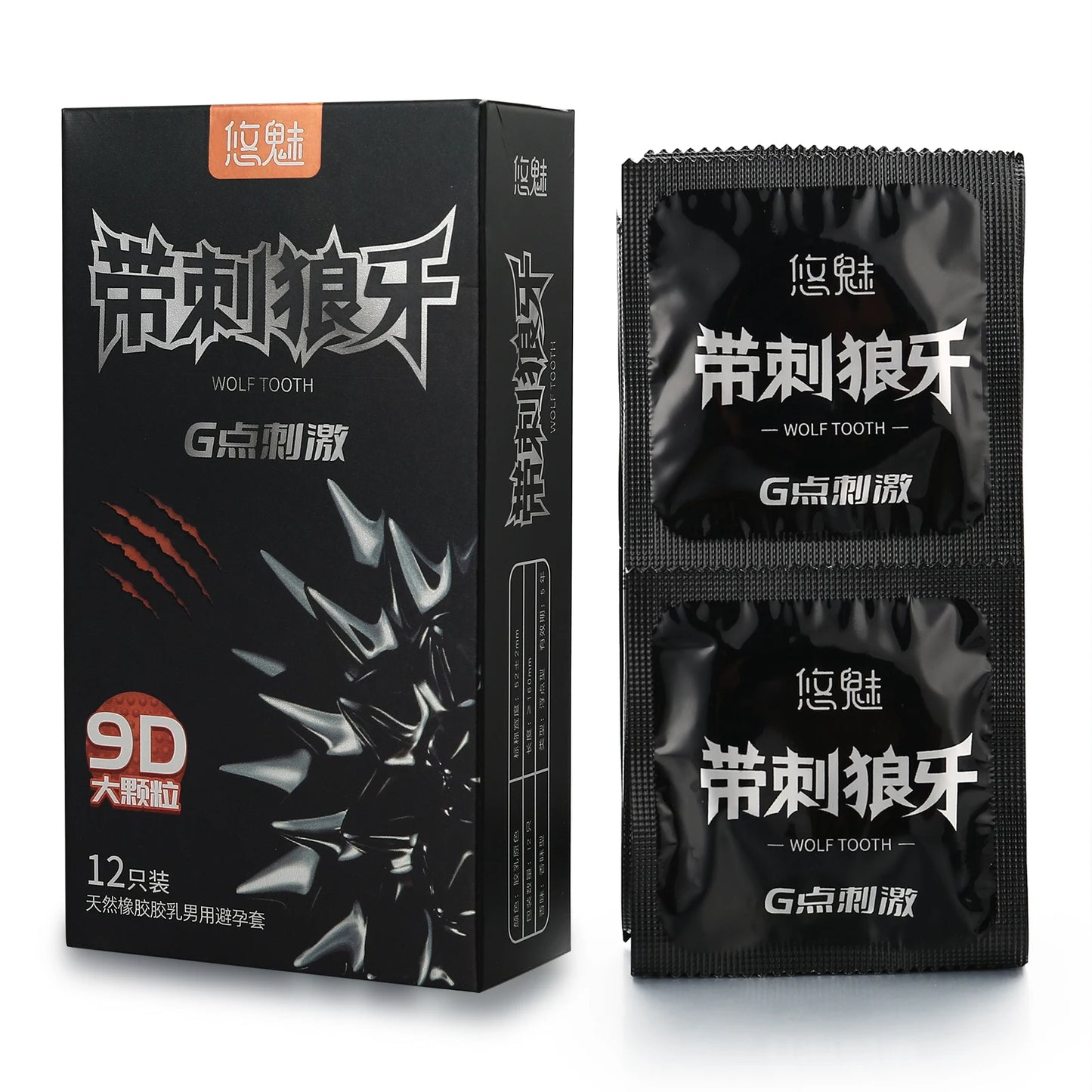 Large Dotted Condom Wolf's Teeth Barbed Male Granular G Spot Stimulation Contraception Penis Sleeves Sex Products Adult 18+ - Seprincess