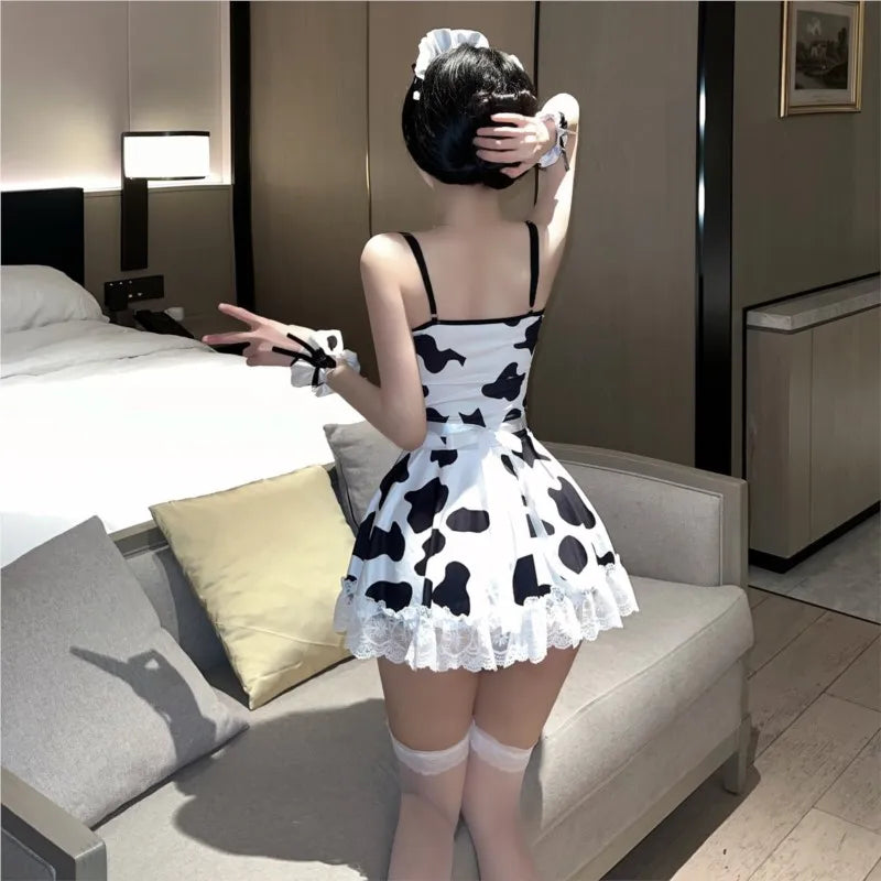 Sexy lingerie Maid Uniform Tempts Cows Deep V fetish sexy hot underwear women Fantasy clothing baby sex sexy sexy bra and bottom - Seprincess