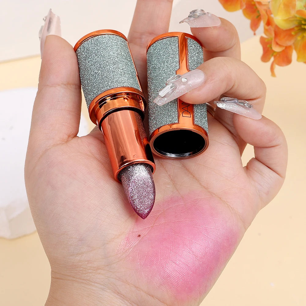 Glitter Matte Temperature Change Lipstick Waterproof Long Lasting Diamonds Lipsticks Non Stick Red Pink Lip Tint Makeup Cosmetic - Seprincess