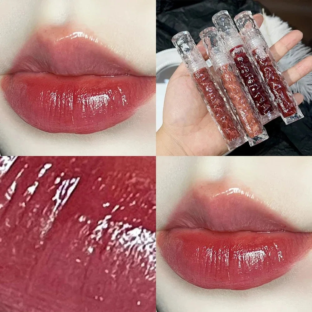 Water Light Nude Brown Lipgloss Lasting Waterproof Mirror Glass Tea Red Lipstick Not Easy To Fade Lip Glaze Lips Makeup Cosmetic - Seprincess