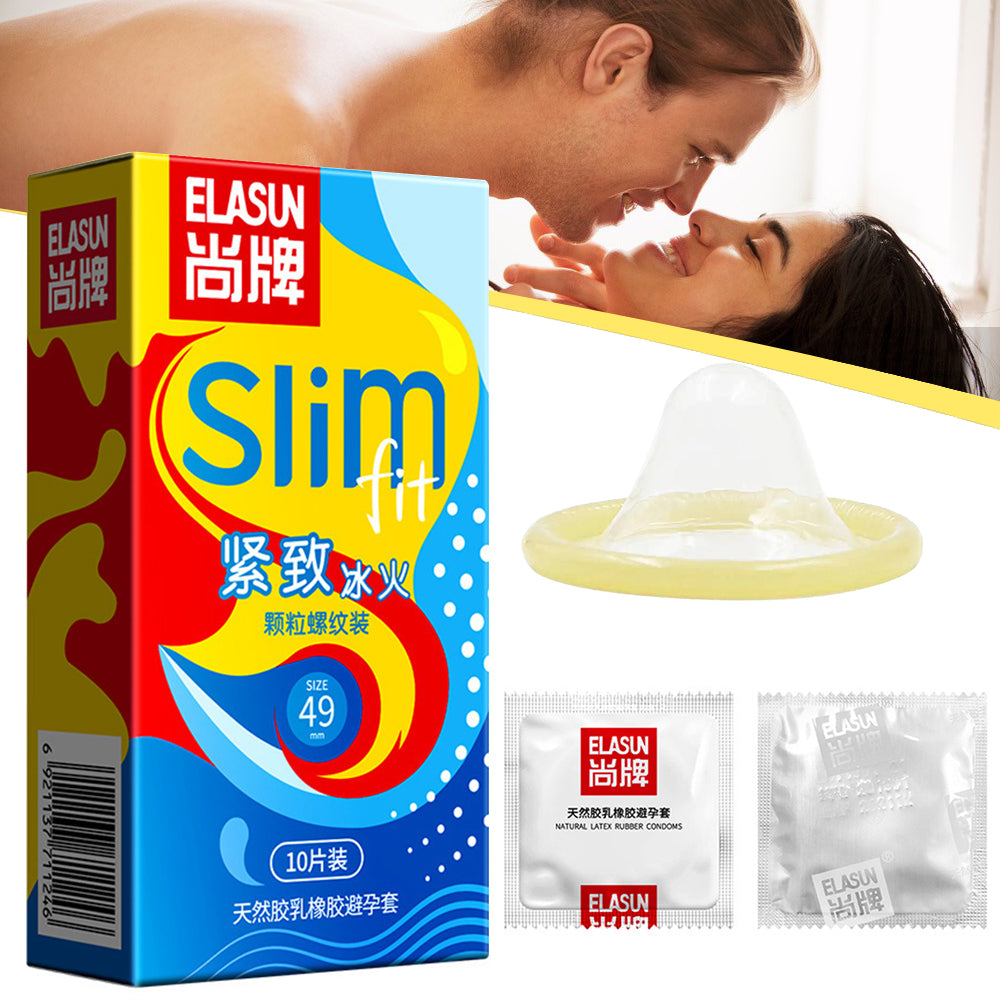 49mm Condoms Hot Cold Feeling Small Size 10PCS Dotted Granular Super Sensitive Sex Tooys for Men Penis Sleeves Lubrucant Sexshop - Seprincess