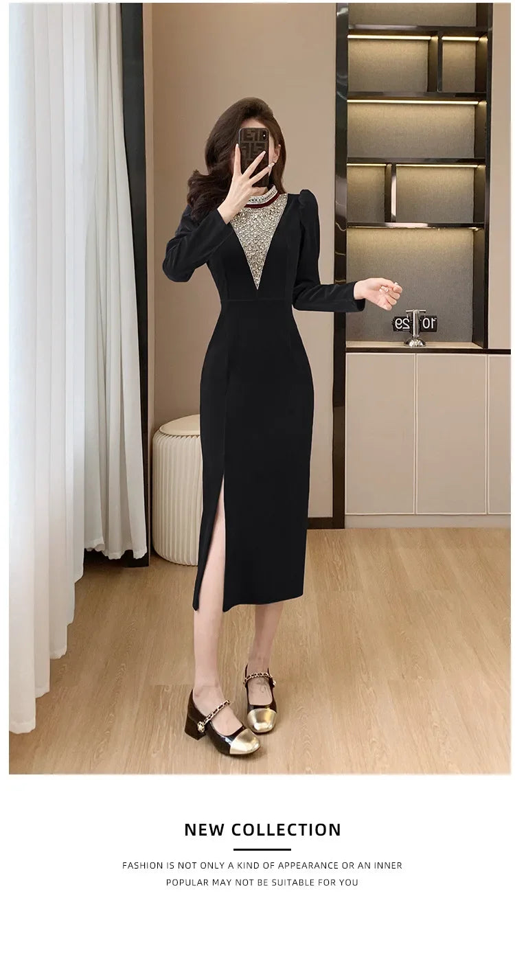 2024 Real-time Banquet Design Sensibility Heavy Embroidery Dress Yearly Hostess Warrior Gown New Year Dress