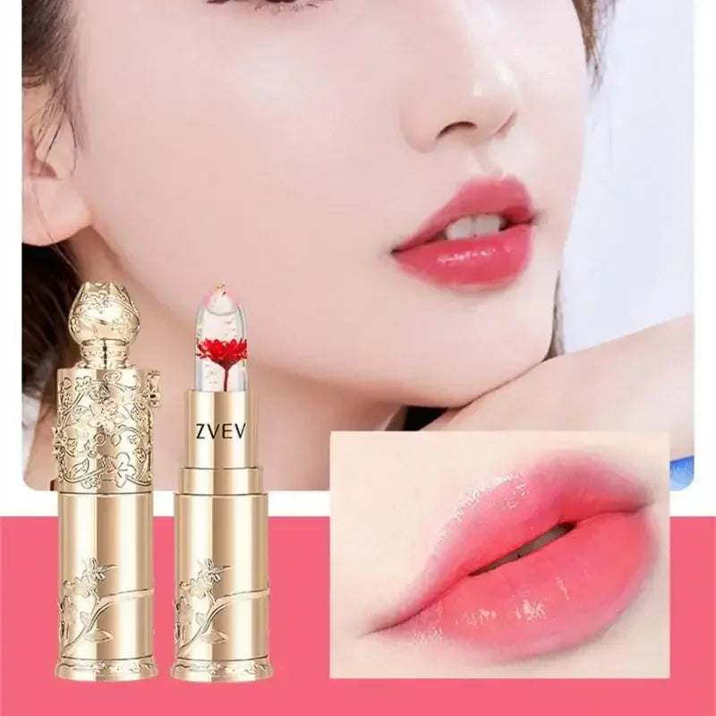 Flower Transparent Lipstick Lasting Moisturizer Crystal Jelly Lipsticks Temperature Color Changing Waterproof Lip Balm - Seprincess