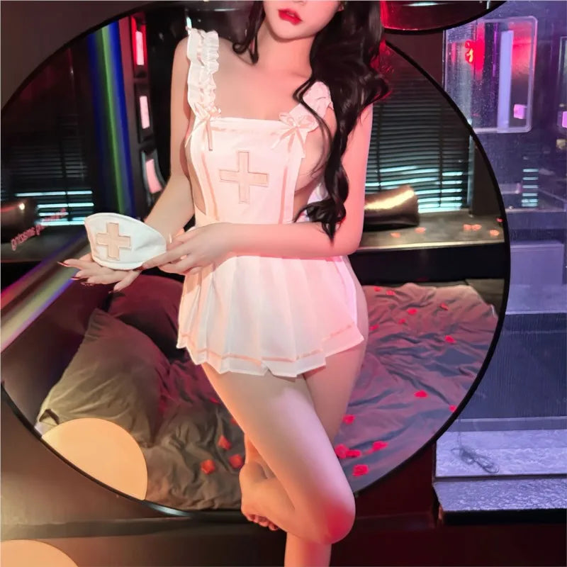 Lingerie dress Nurse Uniform Temptation Lace Strap sexy items Evening dress sexy womans clothing Dresses gala latex sexy outfits - Seprincess