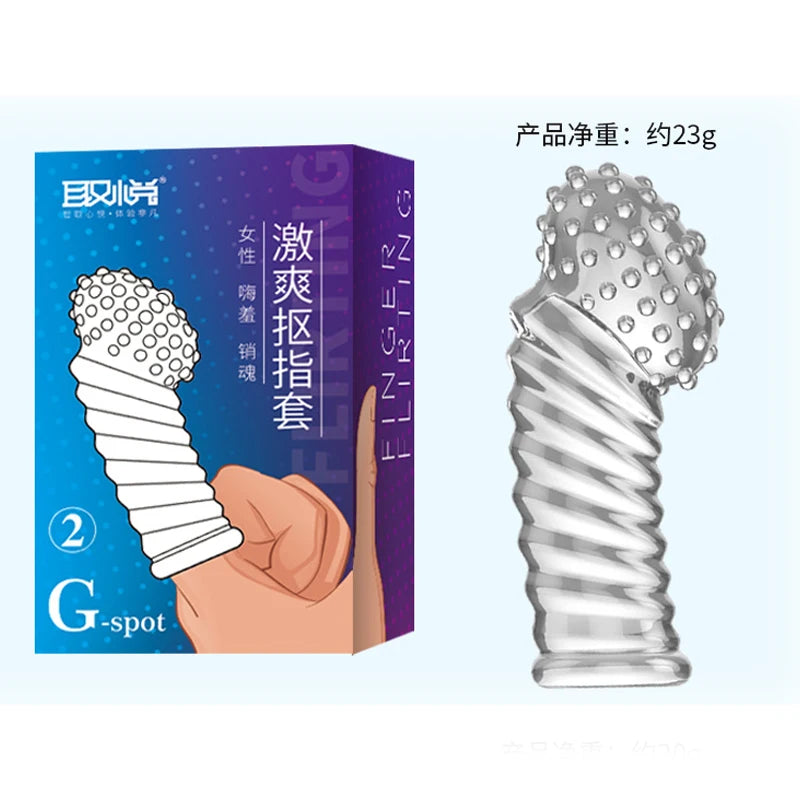 Finger Sleeve condoms G Spot Massage Adult Masturbation Sex Exotic Condom Particles Flirting Women Foreplay Anal Plug Sex Toys - Seprincess