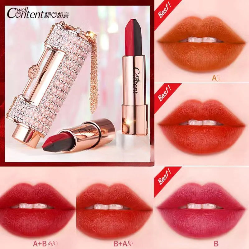 5 in 1 Locks Matte Lipstick Lasting Pigmented Waterproof Makeup Silky Touch Charming Woman Beauty Cosmetic - Seprincess