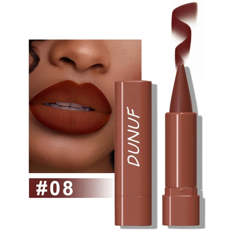 DUNUF Not-Fading Long Lasting Waterproof Velvet Matte Lipstick Lip Liner Makeup Sexy Non-stick Cup Lip stick Lipliner Cosmetics - Seprincess