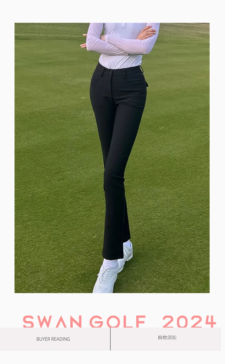 2024 SG New Golf Pants Women's Spring and Summer High Waist Thin Flared Trousers Sports Split Slim Quick-drying Straight Pants