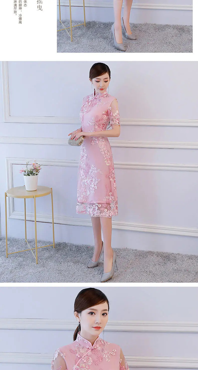 Chinese Cheongsam Traditional Wedding Qipao Woman Embroidery Elegant Daily Dress Female Embroidered Cheongsam Party Clothing - Seprincess