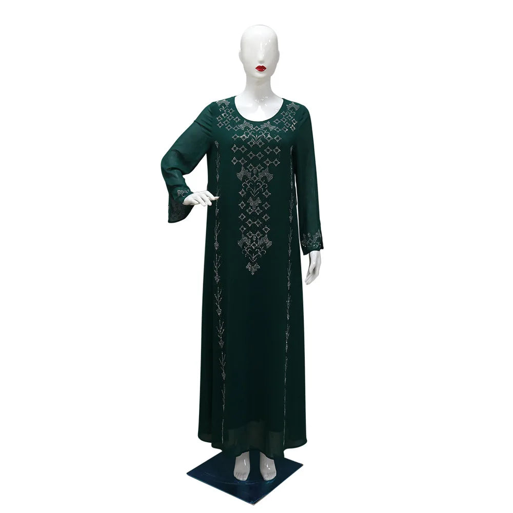 Elegant Middle East Muslim Hijab Abaya Dress for Women Eid Arabic Party Islamic Turkey Dresses Moroccan Caftan Robe - Seprincess