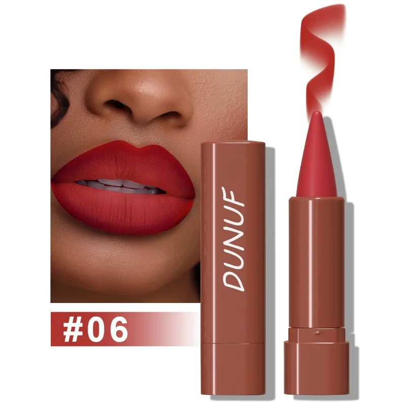 DUNUF Not-Fading Long Lasting Waterproof Velvet Matte Lipstick Lip Liner Makeup Sexy Non-stick Cup Lip stick Lipliner Cosmetics - Seprincess