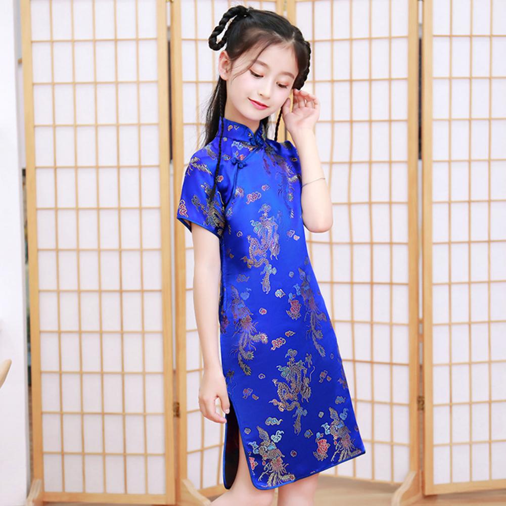 Kids Hanfu Dress Elegant Princess Dress Summer Dresses Chinese Cheongsams For Girls Traditional Chinese Dress Toddler Dress - Seprincess