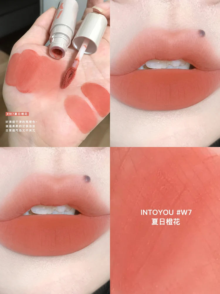 Into You Air Lip Mud W6 Bare Color Lip Glaze Durable Bean Paste Lipstick Intoyou Authentic Minority Female