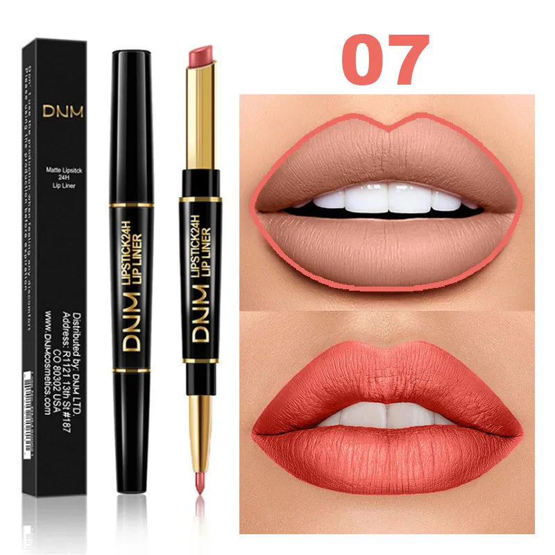 Double Ended Matte Lipstick Long Lasting Wateproof Lipsticks Brand Lip Makeup Cosmetics Dark Red Lips Liner Pencil Beauty - Seprincess