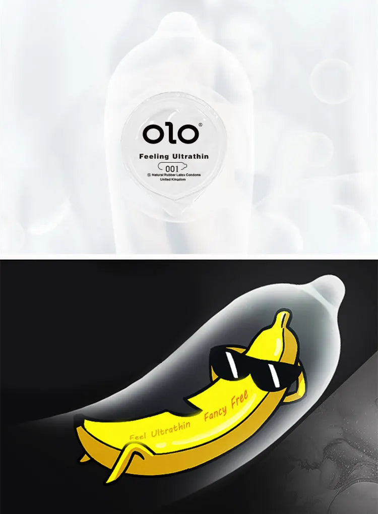 OLO Ultra Thin Condom 0.01 Feeling Penis Sleeve Hyaluronic Acids Rubber Latex Ejaculation Delay Condoms Intimate Sex Toy Product - Seprincess