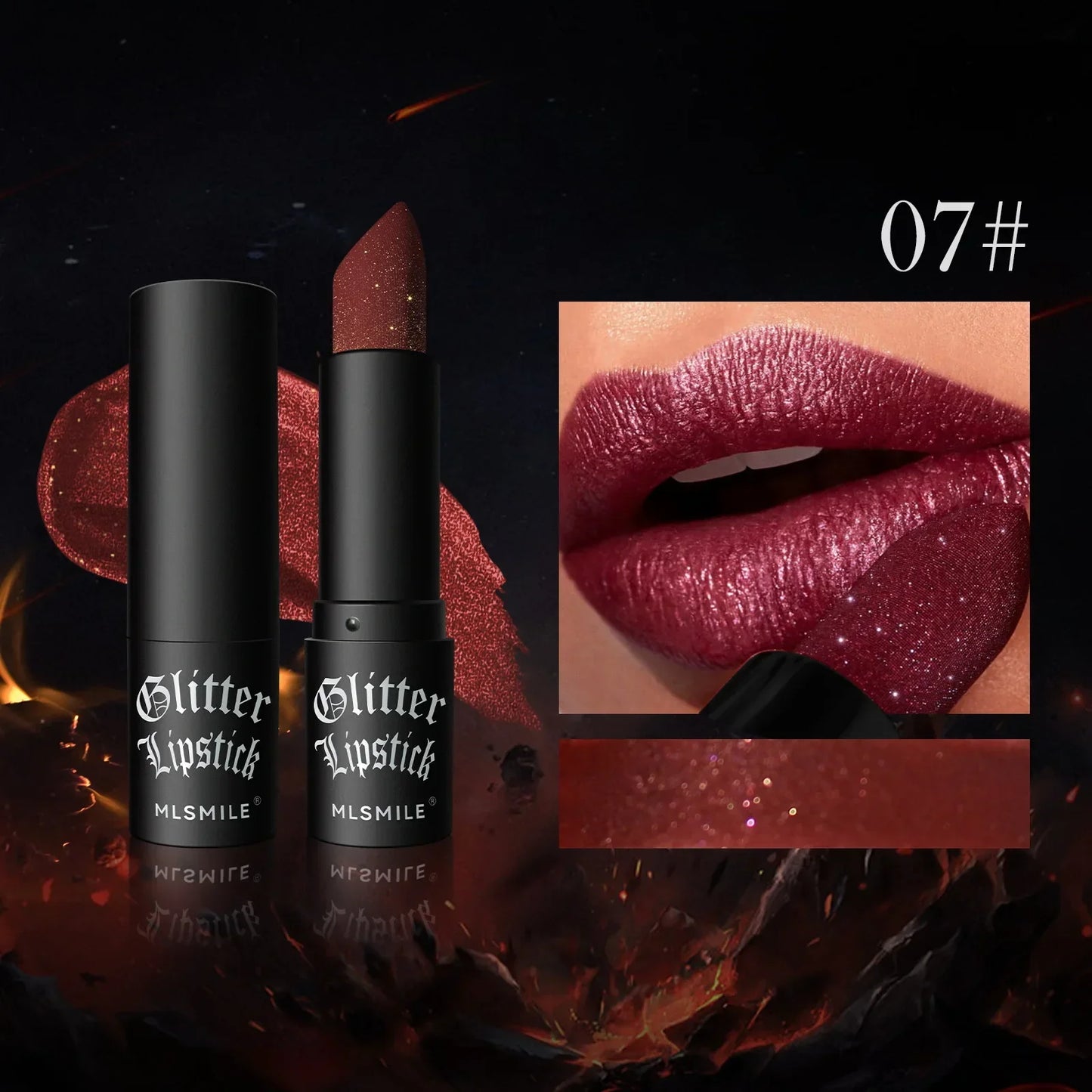 Glitter Diamonds Matte Lipstick Waterproof Long Last Color Rendering Non-stick Cup Nude Red Lipsticks Women Lip Makeup Cosmetics - Seprincess