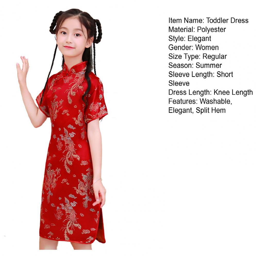 Kids Hanfu Dress Elegant Princess Dress Summer Dresses Chinese Cheongsams For Girls Traditional Chinese Dress Toddler Dress - Seprincess