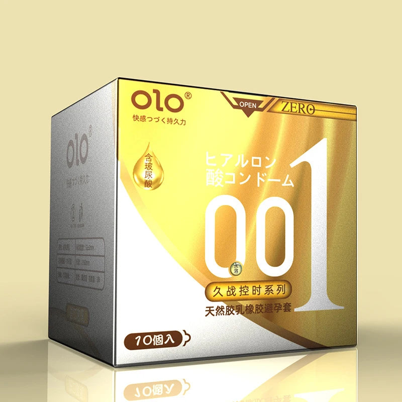 OLO Ultrathin Condoms 0.01 Zero Feeling 10PCS Penis Sleeve for Man Hyaluronic Acids Ejaculation Delay Condoms Adults Sex Toy 18+ - Seprincess