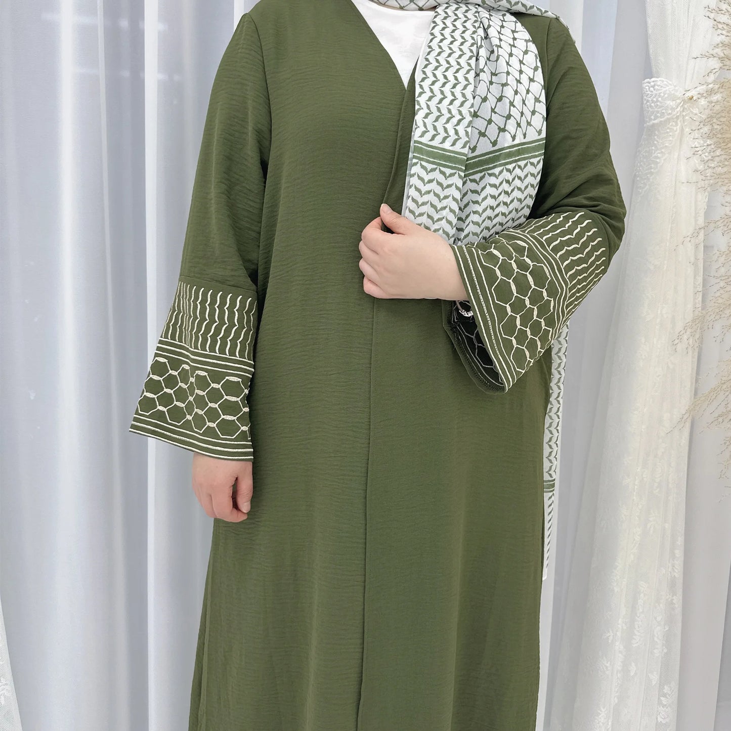 Fashion Embroidery Kimono Oversized Muslim Robe abaya syari female full length Taseel Muslim abaya Worship Service abayas wy1969