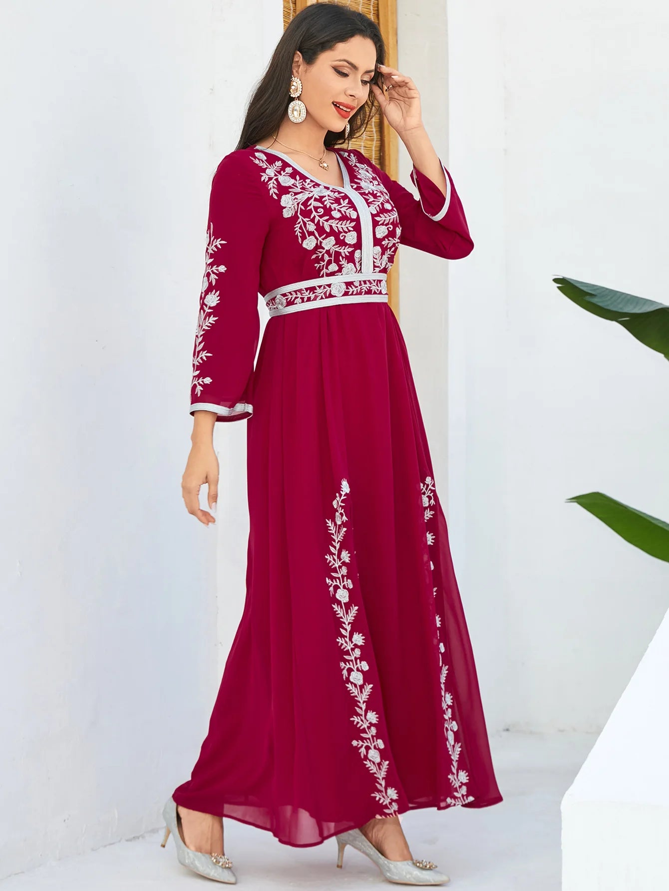 Elegant 2024 New Abayas for Women Embroidery Maxi Dress Muslim Kaftan Dubai Turkey Arabic Robe Jalabiya Djellaba Caftan Marocain - Seprincess