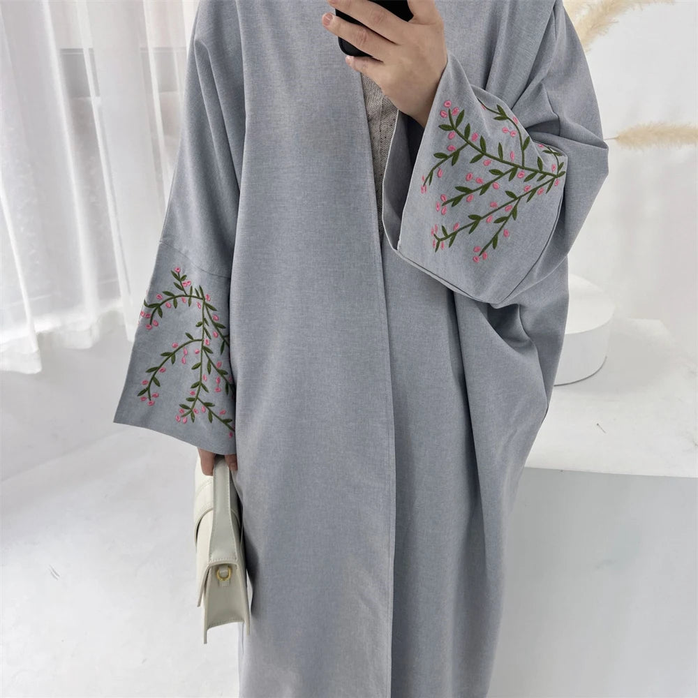 Embroidery Butterfly Open Abaya Ramadan Dubai Saudi Luxury Abayas Islamic Woman Clothing Dress Kimono for Muslim Women Dresses - Seprincess