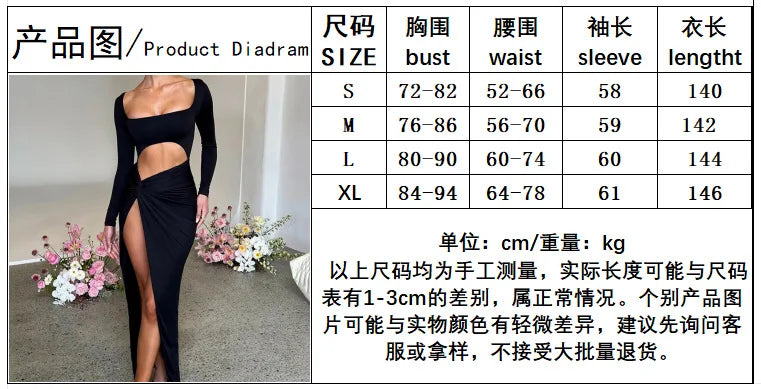 Summer new sexy hollow out long party dress for women with pleated slit and pleated square collar for women's dress - Seprincess