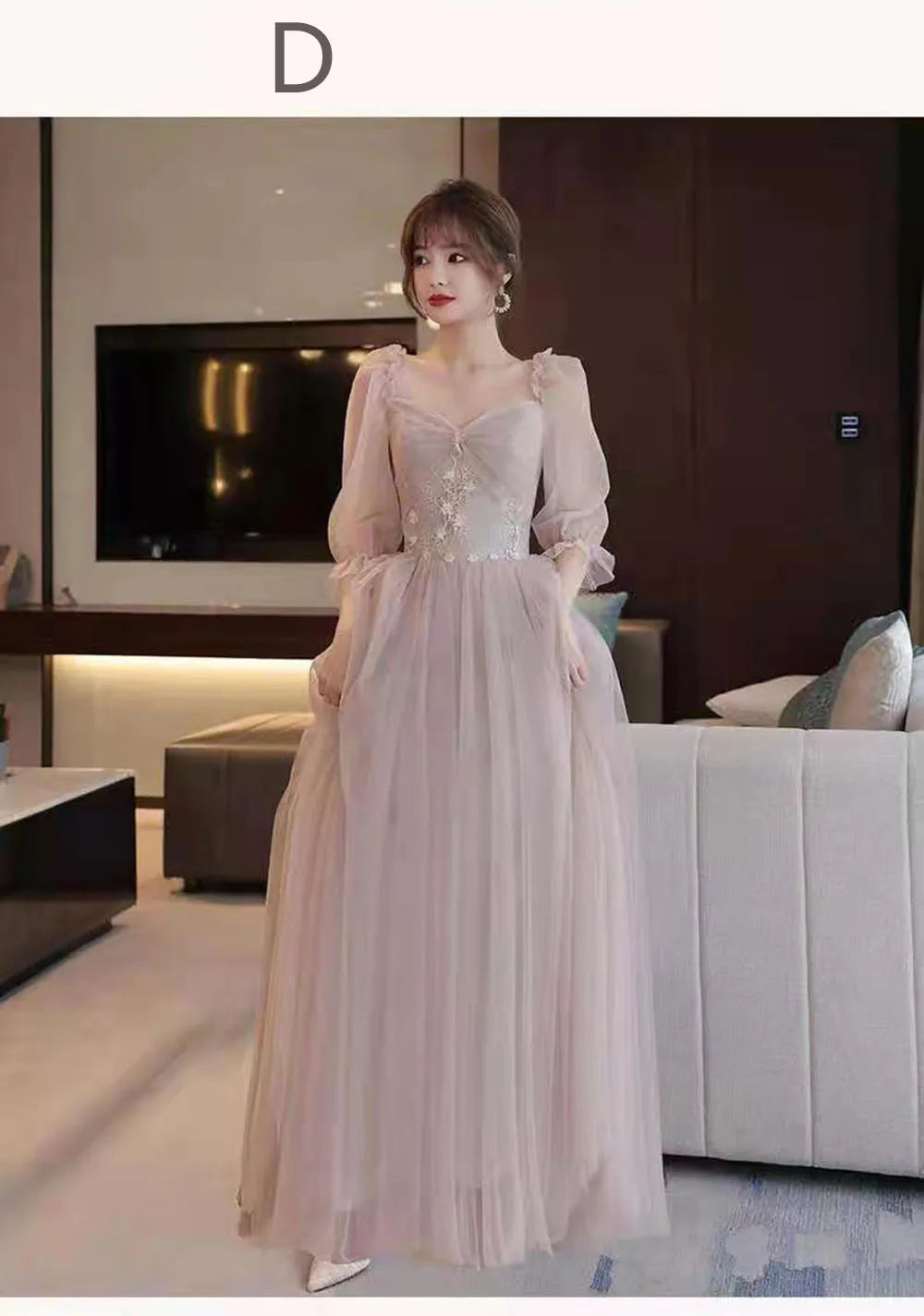 4 Styles Elegant Simple Bridesmaid Dress Women's Tulle Half Sleeves Slim Fit Design A-Line Dress Applique Wedding Party Vestido - Seprincess