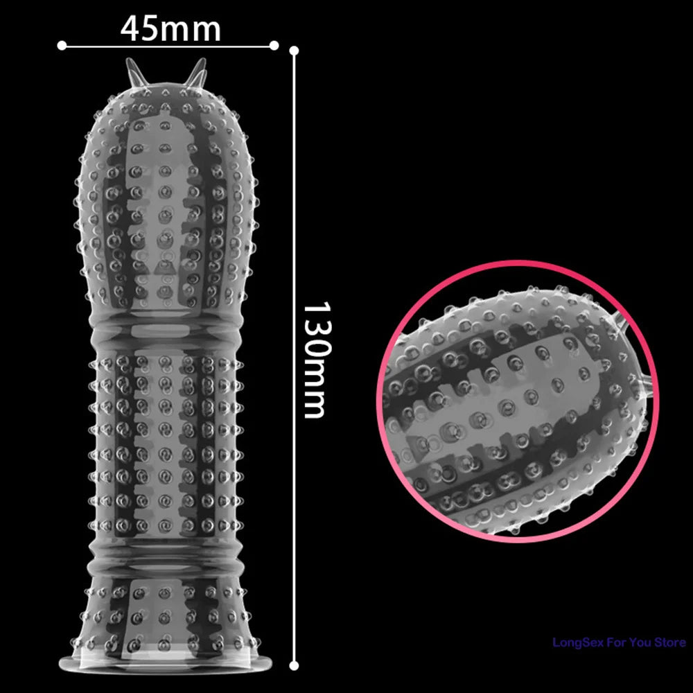 Stimulation Condom Sex Toys Delay Ejaculation Penis Sleeves Latex Particles G-spot Condom Fama Vaginal Massage Sex Shop For Men - Seprincess