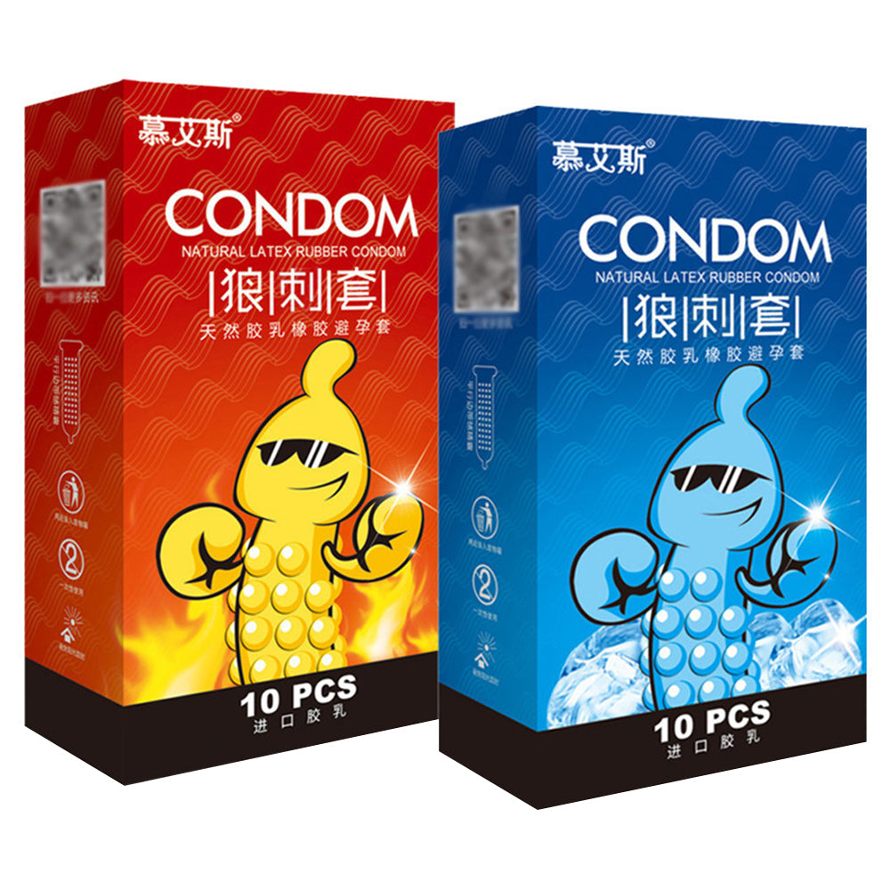 G spot Condoms 10PCS Particles for long sex Delay Ejaculation thin Condoms Big dotted Stimulation Penis Sleeves Adult Sex Toys - Seprincess