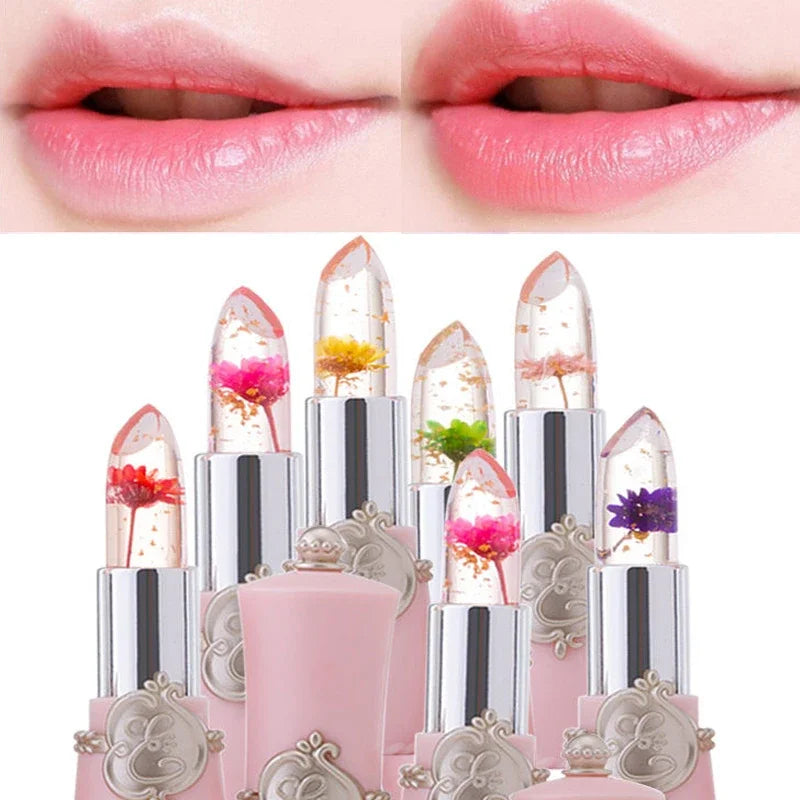 Crystal Jelly Lip Balm Lipstick Flower Temperature Color Changing Lip Balm Gloss Transparent Long Lasting Moisturizer Makeup HOT - Seprincess